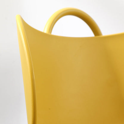 Contemporary Nordic Arc PP Iron Backrest Armless Coffee Chair For Dining Room