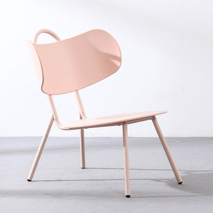 Contemporary Nordic Arc PP Iron Backrest Armless Coffee Chair For Dining Room