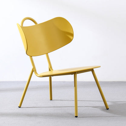 Contemporary Nordic Arc PP Iron Backrest Armless Coffee Chair For Dining Room