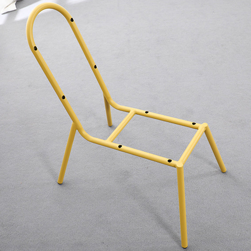 Contemporary Nordic Arc PP Iron Backrest Armless Coffee Chair For Dining Room