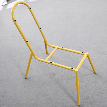Contemporary Nordic Arc PP Iron Backrest Armless Coffee Chair For Dining Room