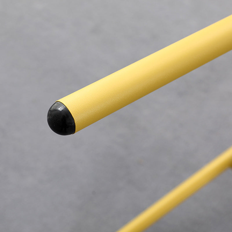 Contemporary Nordic Arc PP Iron Backrest Armless Coffee Chair For Dining Room