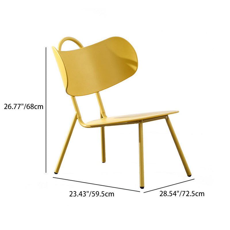 Contemporary Nordic Arc PP Iron Backrest Armless Coffee Chair For Dining Room