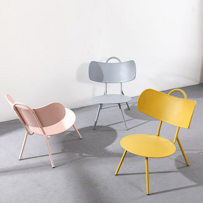 Contemporary Nordic Arc PP Iron Backrest Armless Coffee Chair For Dining Room