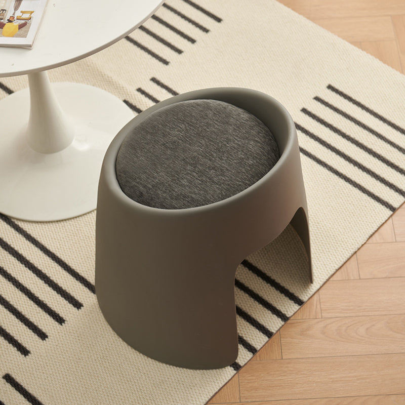 Contemporary Nordic Fabric PP Sponge Upholstered Dining Chair Backless Armless For Dining Room