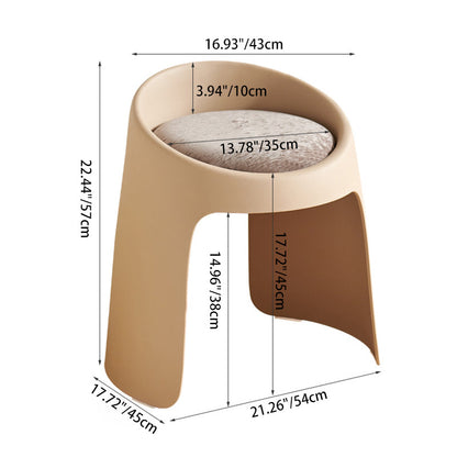 Contemporary Nordic Fabric PP Sponge Upholstered Dining Chair Backless Armless For Dining Room