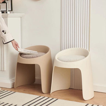 Contemporary Nordic Fabric PP Sponge Upholstered Dining Chair Backless Armless For Dining Room