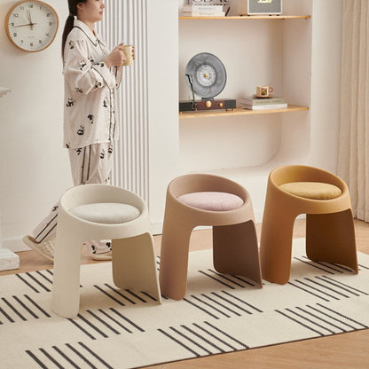 Contemporary Nordic Fabric PP Sponge Upholstered Dining Chair Backless Armless For Dining Room