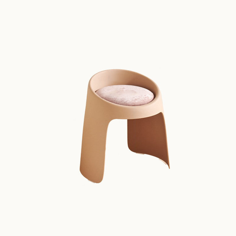 Contemporary Nordic Fabric PP Sponge Upholstered Dining Chair Backless Armless For Dining Room