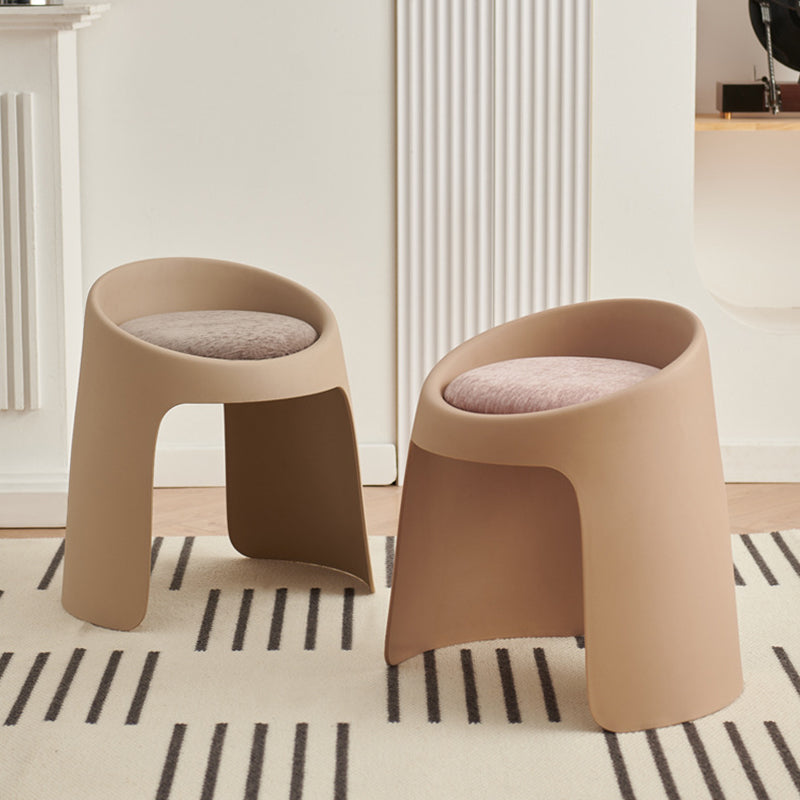 Contemporary Nordic Fabric PP Sponge Upholstered Dining Chair Backless Armless For Dining Room