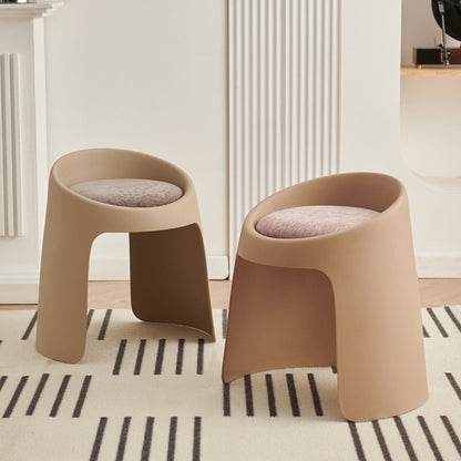 Contemporary Nordic Fabric PP Sponge Upholstered Dining Chair Backless Armless For Dining Room