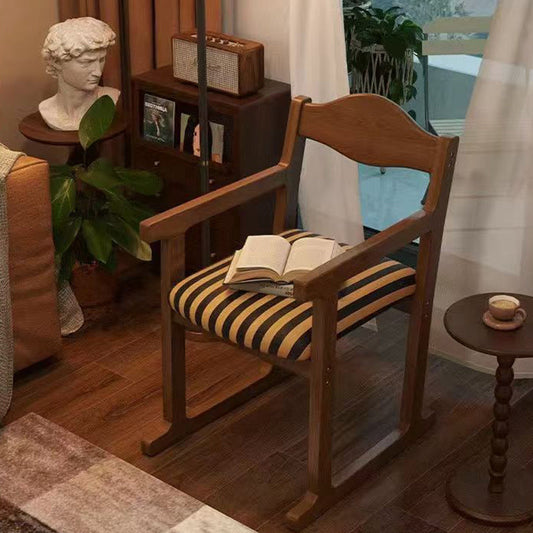 Traditional French Square Upholstered Fabric Rubber Wood Solid Wood Multilayer Board Dining Chair Backrest Armrest For Dining Room