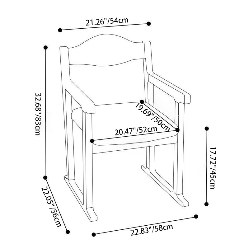 Traditional French Square Upholstered Fabric Rubber Wood Solid Wood Multilayer Board Dining Chair Backrest Armrest For Dining Room