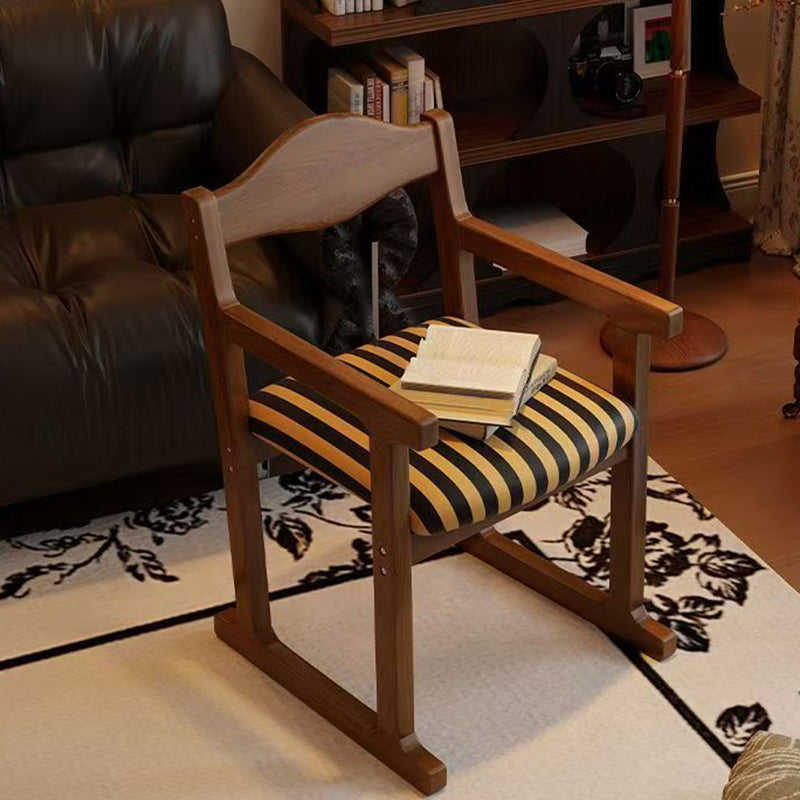 Traditional French Square Upholstered Fabric Rubber Wood Solid Wood Multilayer Board Dining Chair Backrest Armrest For Dining Room