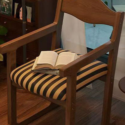 Traditional French Square Upholstered Fabric Rubber Wood Solid Wood Multilayer Board Dining Chair Backrest Armrest For Dining Room