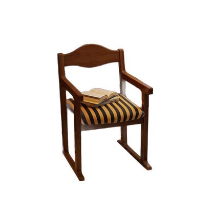Traditional French Square Upholstered Fabric Rubber Wood Solid Wood Multilayer Board Dining Chair Backrest Armrest For Dining Room