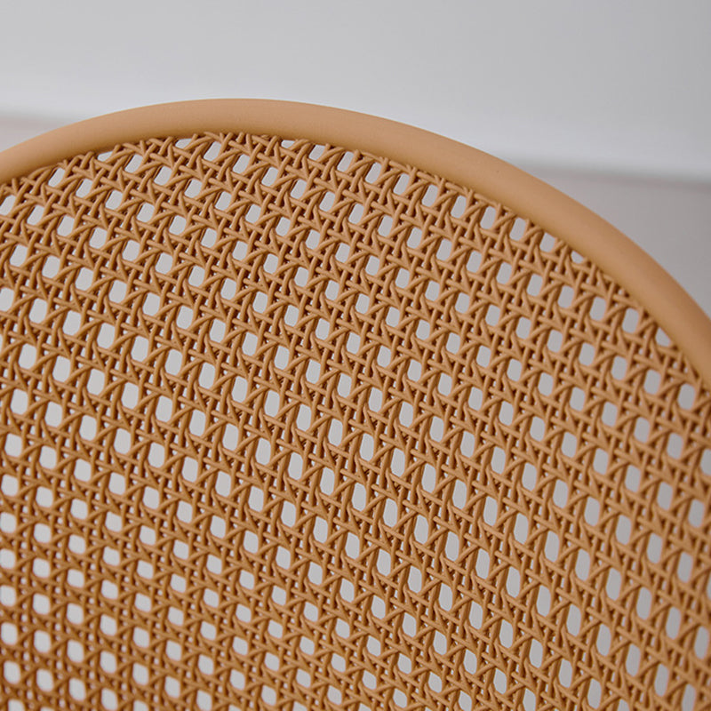 Modern Minimalist Arc PP Weaving Iron Dining Chair Backrest Armless For Dining Room