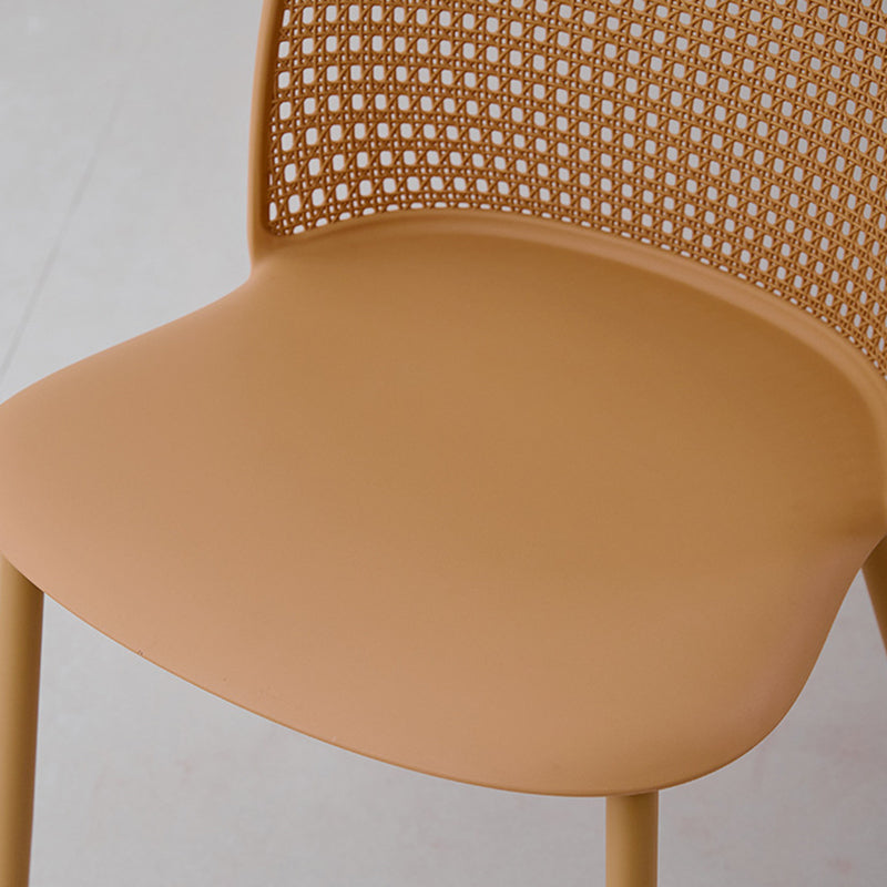 Modern Minimalist Arc PP Weaving Iron Dining Chair Backrest Armless For Dining Room