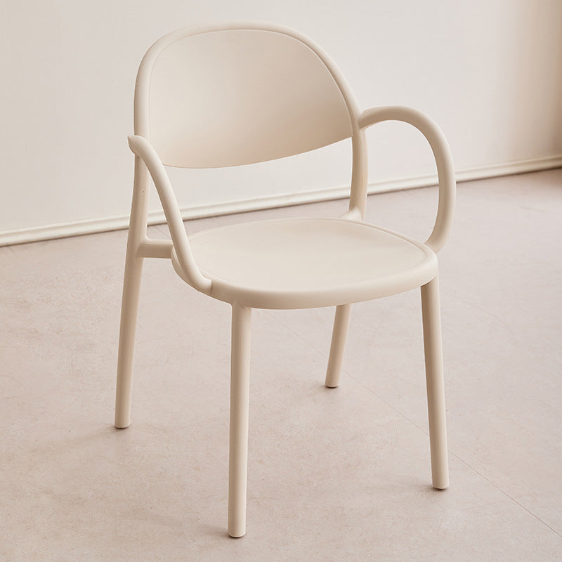 Contemporary Nordic Arc Full PP Dining Chair Backrest Armrest For Dining Room