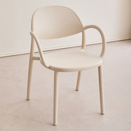 Contemporary Nordic Arc Full PP Dining Chair Backrest Armrest For Dining Room
