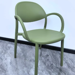 Contemporary Nordic Arc Full PP Dining Chair Backrest Armrest For Dining Room