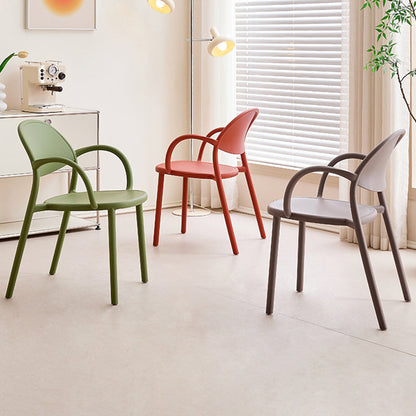 Contemporary Nordic Arc Full PP Dining Chair Backrest Armrest For Dining Room