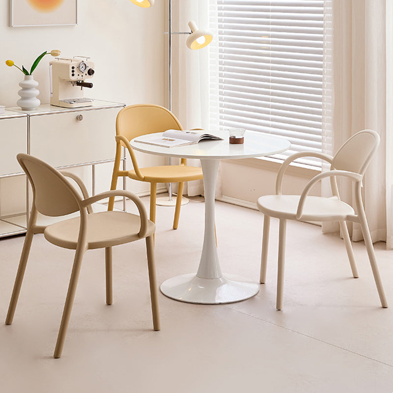 Contemporary Nordic Arc Full PP Dining Chair Backrest Armrest For Dining Room