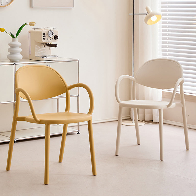 Contemporary Nordic Arc Full PP Dining Chair Backrest Armrest For Dining Room