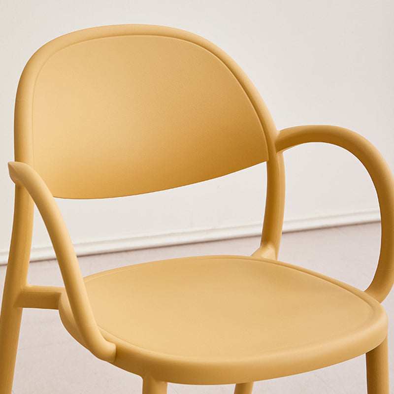 Contemporary Nordic Arc Full PP Dining Chair Backrest Armrest For Dining Room