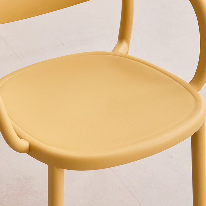 Contemporary Nordic Arc Full PP Dining Chair Backrest Armrest For Dining Room
