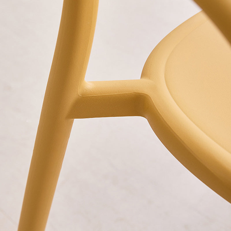 Contemporary Nordic Arc Full PP Dining Chair Backrest Armrest For Dining Room