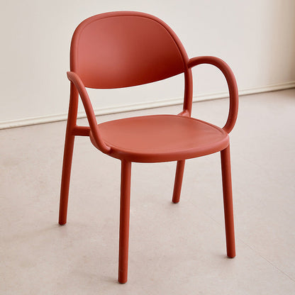 Contemporary Nordic Arc Full PP Dining Chair Backrest Armrest For Dining Room