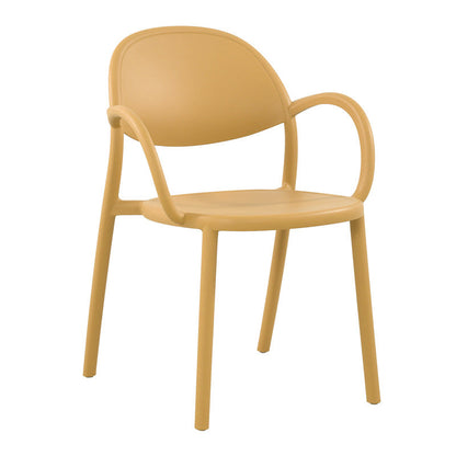 Contemporary Nordic Arc Full PP Dining Chair Backrest Armrest For Dining Room