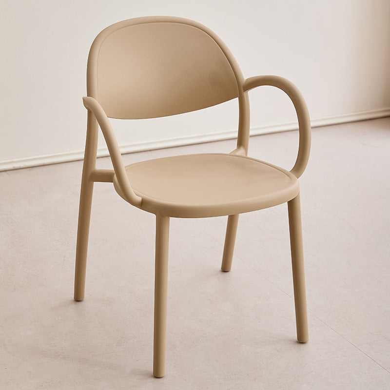 Contemporary Nordic Arc Full PP Dining Chair Backrest Armrest For Dining Room