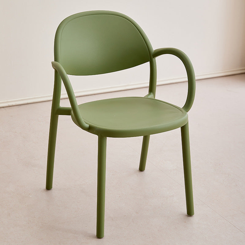 Contemporary Nordic Arc Full PP Dining Chair Backrest Armrest For Dining Room
