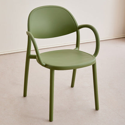 Contemporary Nordic Arc Full PP Dining Chair Backrest Armrest For Dining Room