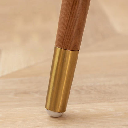 Traditional Japanese Arc Faux Leather Ash Dining Chair Backrest Armrest For Dining Room