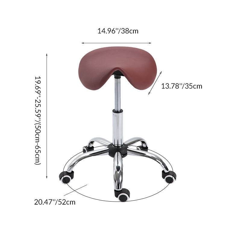 Modern Minimalist Curved PU Leather PVC Electroplate Steel Bar Stool Backless Armless For Dining Room