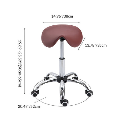 Modern Minimalist Curved PU Leather PVC Electroplate Steel Bar Stool Backless Armless For Dining Room