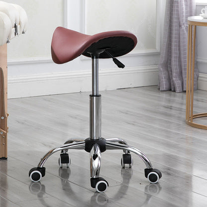 Modern Minimalist Curved PU Leather PVC Electroplate Steel Bar Stool Backless Armless For Dining Room