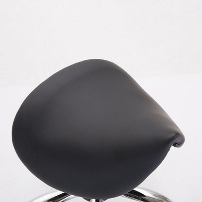 Modern Minimalist Curved PU Leather PVC Electroplate Steel Bar Stool Backless Armless For Dining Room