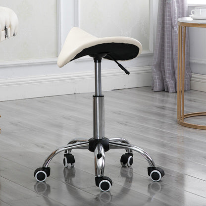 Modern Minimalist Curved PU Leather PVC Electroplate Steel Bar Stool Backless Armless For Dining Room