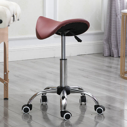 Modern Minimalist Curved PU Leather PVC Electroplate Steel Bar Stool Backless Armless For Dining Room