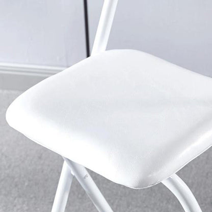 Modern Minimalist PU Leather Iron Foldable Square Bar Stool Backrest Armless For Dining Room