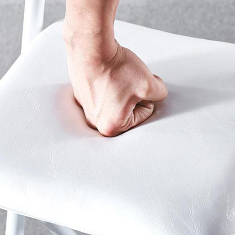 Modern Minimalist PU Leather Iron Foldable Square Bar Stool Backrest Armless For Dining Room