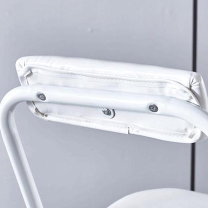 Modern Minimalist PU Leather Iron Foldable Square Bar Stool Backrest Armless For Dining Room