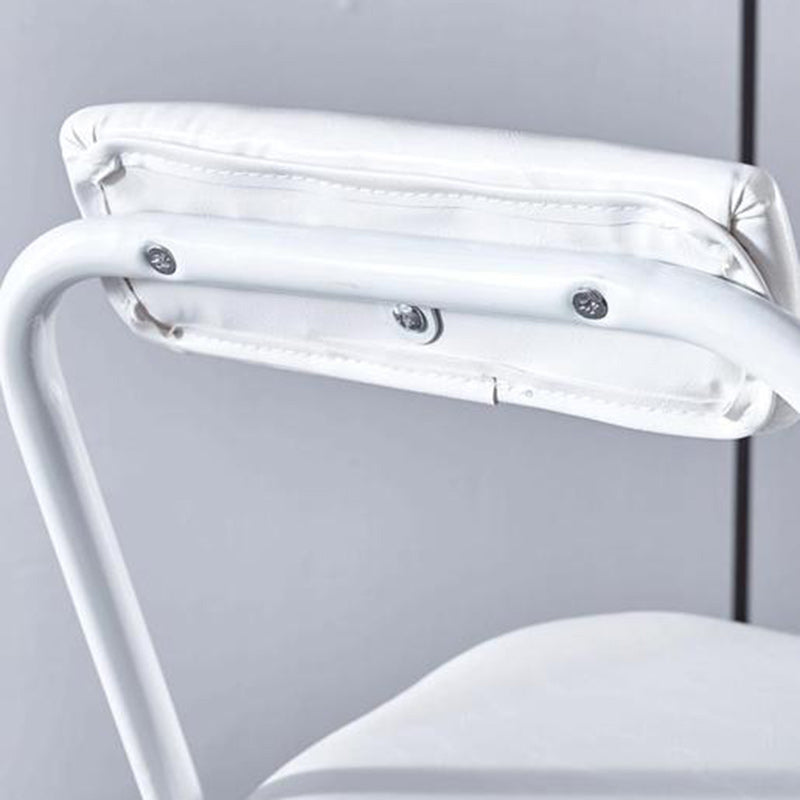 Modern Minimalist PU Leather Iron Foldable Square Bar Stool Backrest Armless For Dining Room