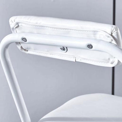 Modern Minimalist PU Leather Iron Foldable Square Bar Stool Backrest Armless For Dining Room