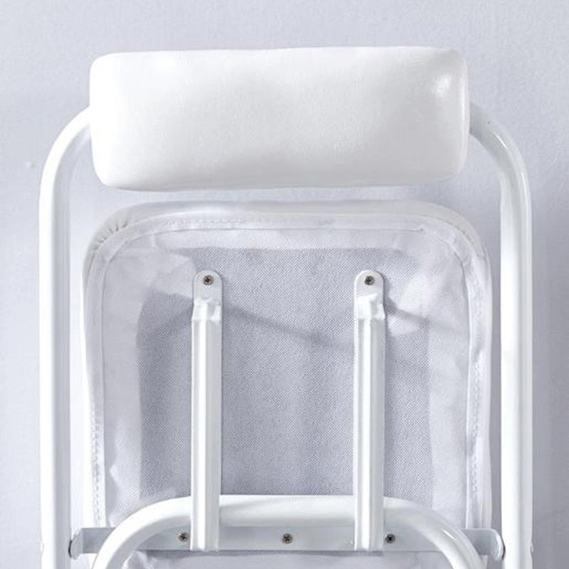 Modern Minimalist PU Leather Iron Foldable Square Bar Stool Backrest Armless For Dining Room