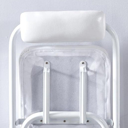 Modern Minimalist PU Leather Iron Foldable Square Bar Stool Backrest Armless For Dining Room